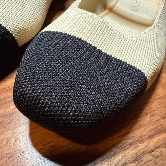 Rothy's NEW Cream and Black “The Square Mary Jane” Flats Size 9 - Picture 9 of 14